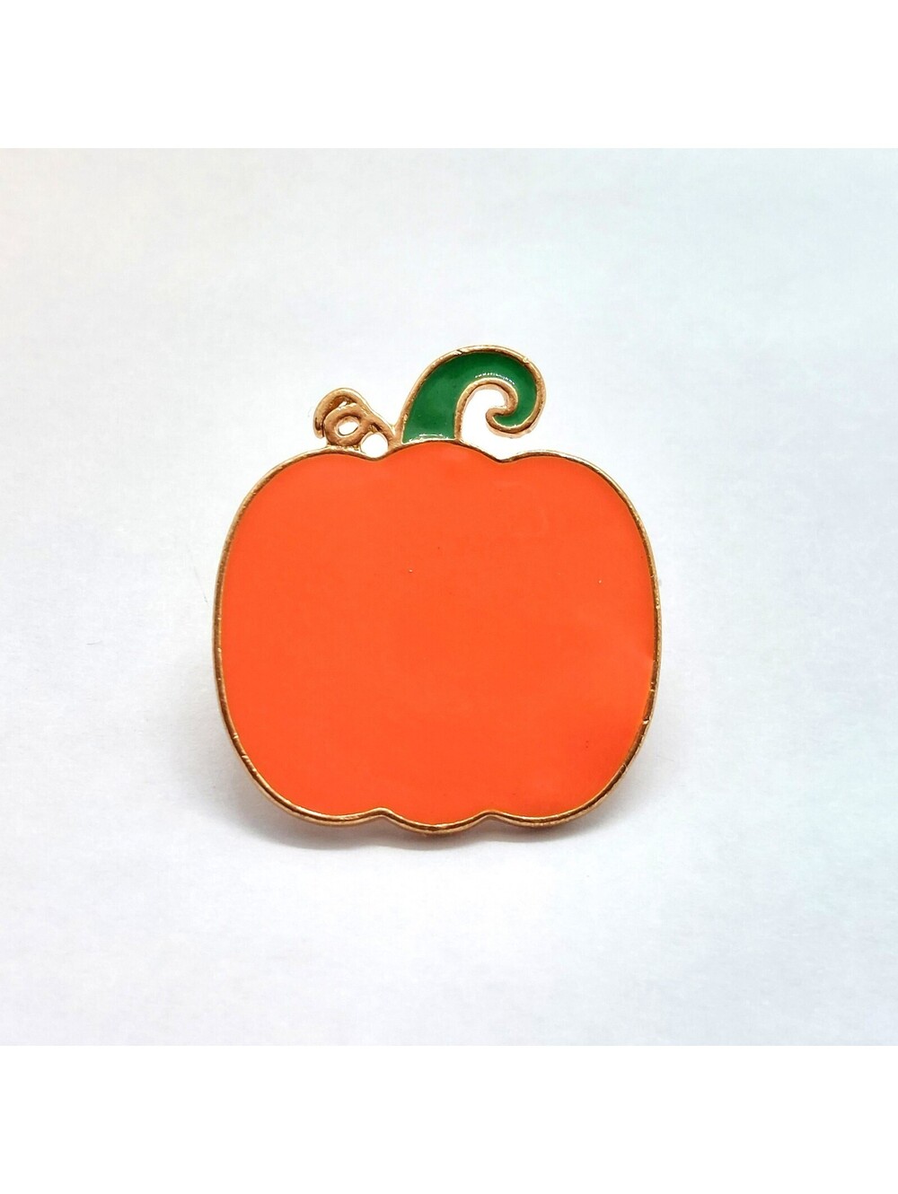 Orange Pumpkin Enamel Pin Fall Autumn Harvest Halloween Seasonal Lapel Brooch